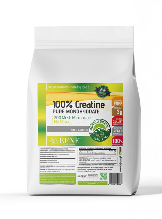 Creatina Monohidrato EFNE – 200 Mesh Micronizada de Alta Absorción Formato 1kg