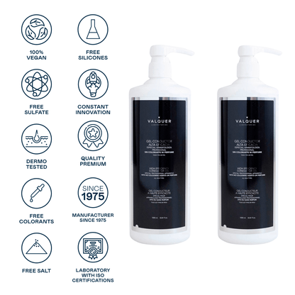 Pack Gel Conductor Facial y Corporal Valquer 2000ml - Gel Profesional para Radiofrecuencia y Ultrasonidos