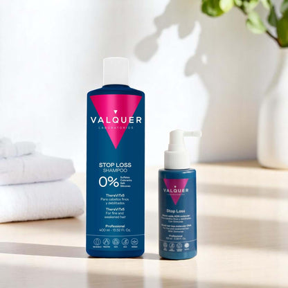 Pack Anticaída Profesional Valquer - Champú 0% + Loción Shock ADN Molecular 500ml | Tratamiento Capilar Intensivo