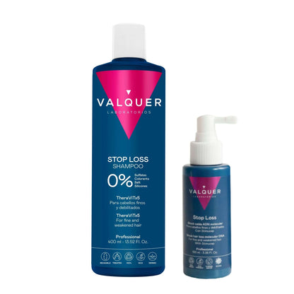 Pack Anticaída Profesional Valquer - Champú 0% + Loción Shock ADN Molecular 500ml | Tratamiento Capilar Intensivo