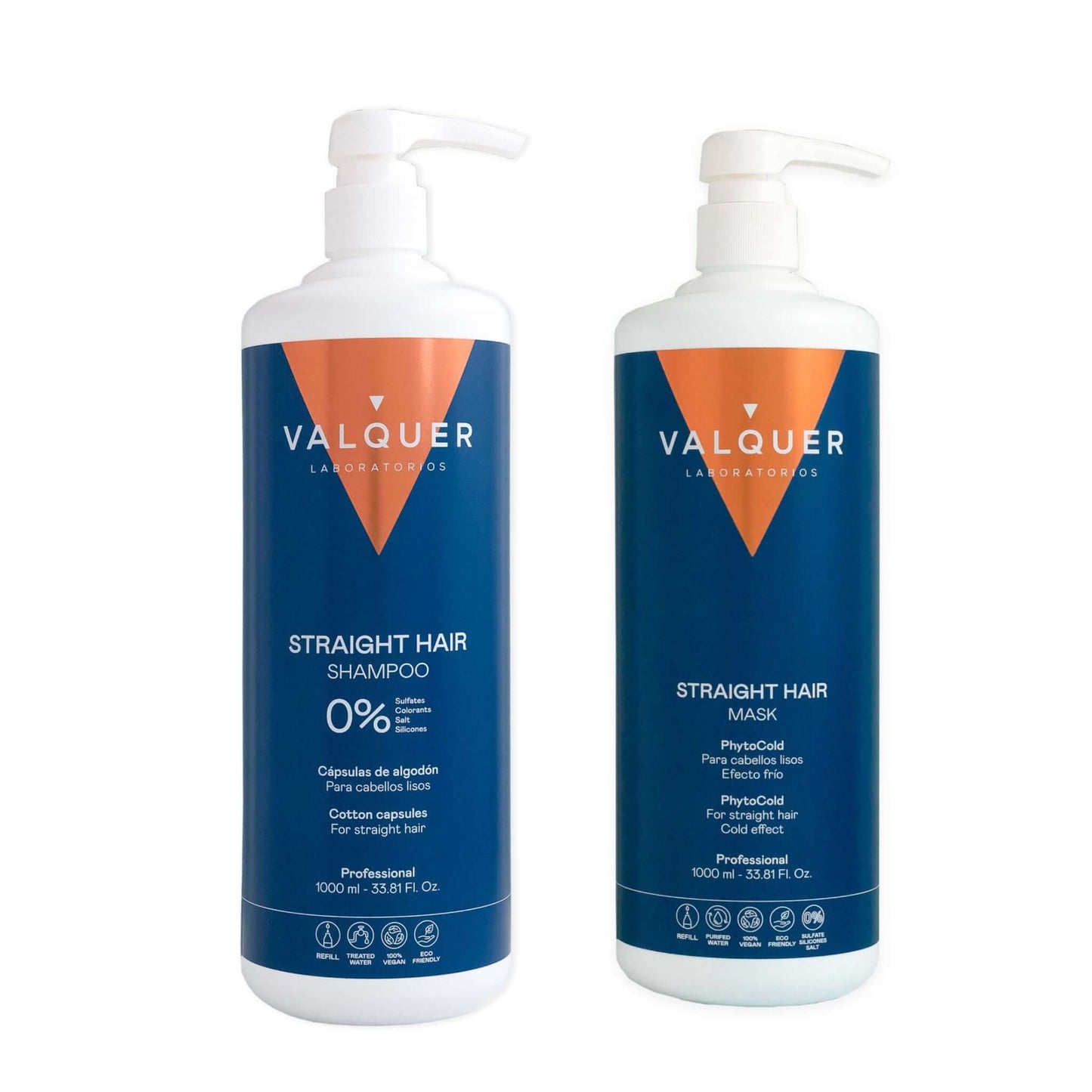 Pack Cabellos Lisos Valquer - Champú y Mascarilla Glacial 1975ml - Alisado Perfecto
