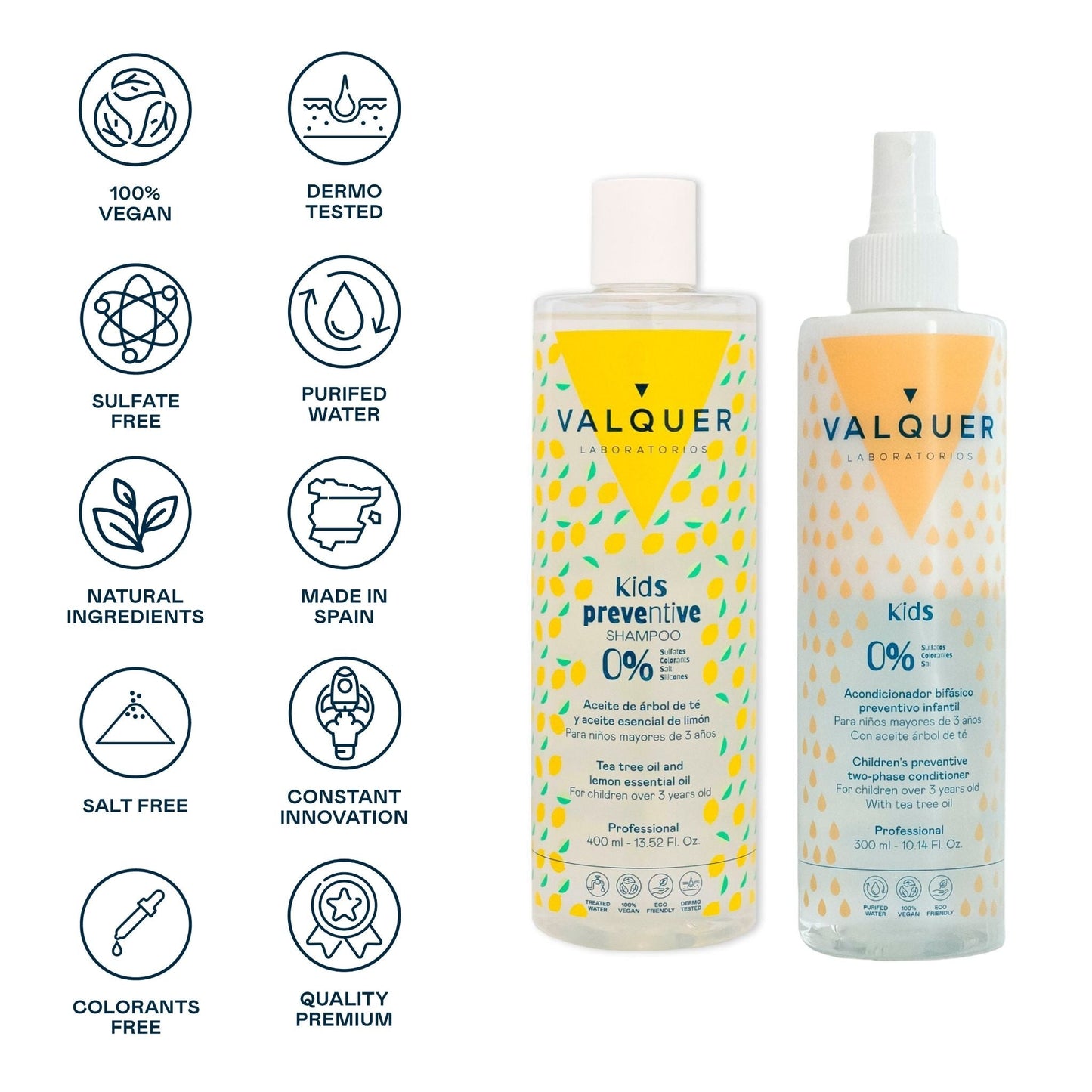 Pack champú y acondicionador bifásico preventivo infantil - 700 ml