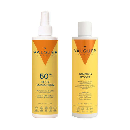 Pack Solar Corporal SPF50 Acelerador Bronceado 600ml | Valquer