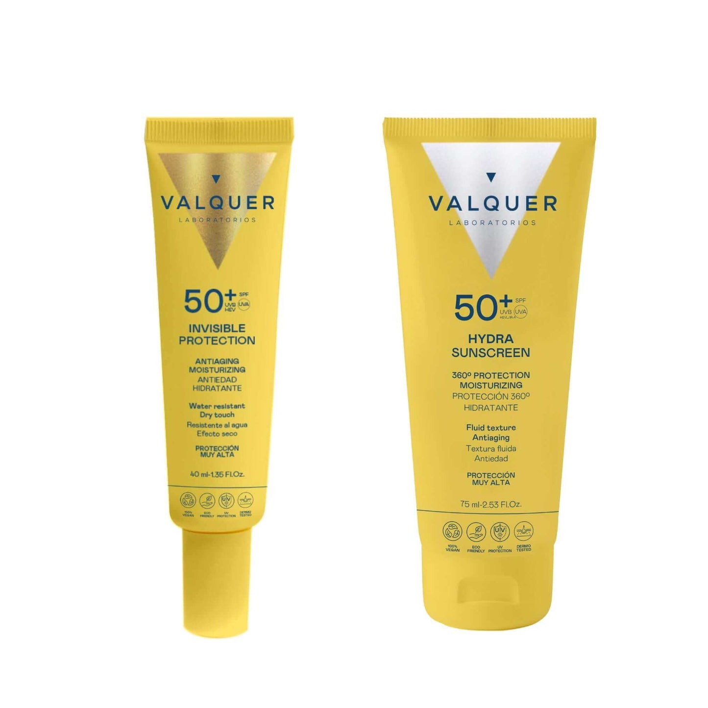 Pack Solar Facial Valquer SPF 50+ - Invisible Protection + Hydra Sunscreen 115ml - Protección Solar Facial