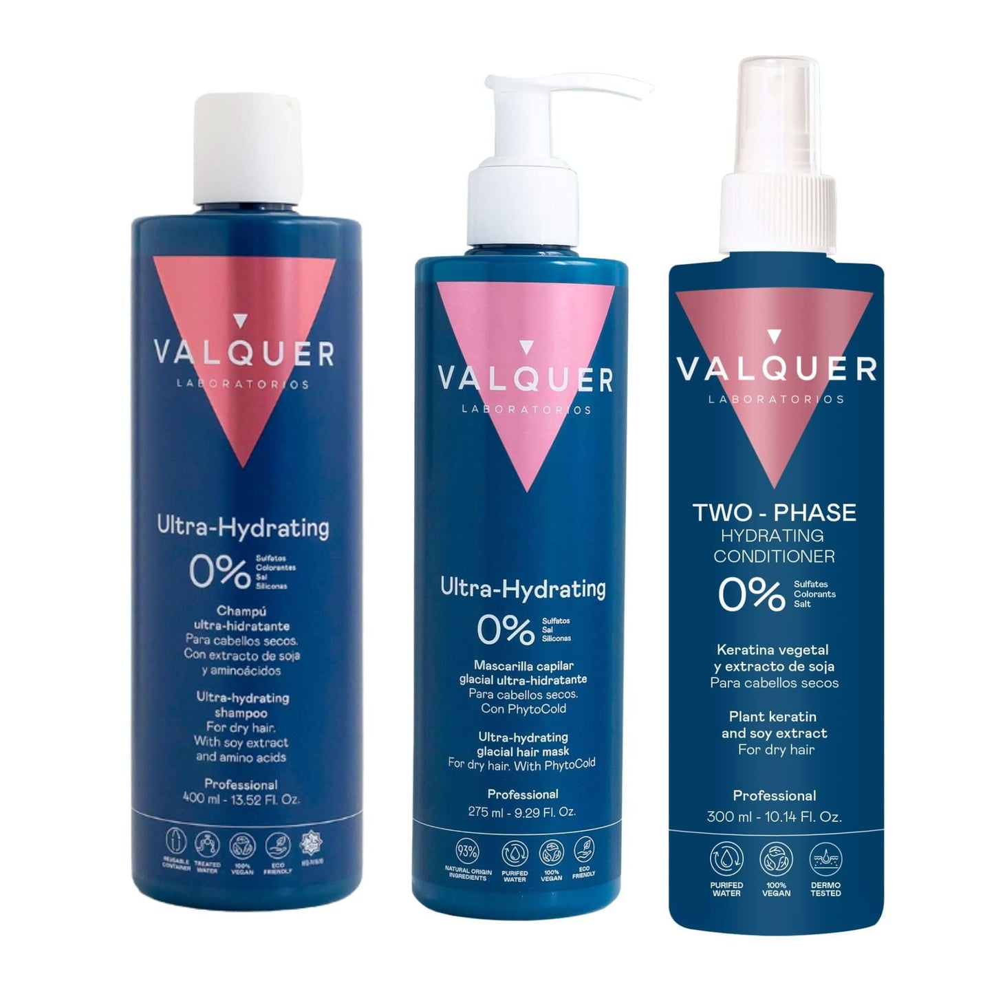 Pack Ultrahidratante Capilar Champú Mascarilla Bifásico 1000ml