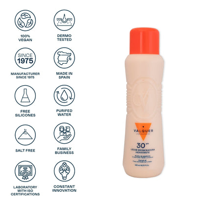 Leche hidratante bronceadora de zanahorias facial y corporal SPF 30 - 480 ml