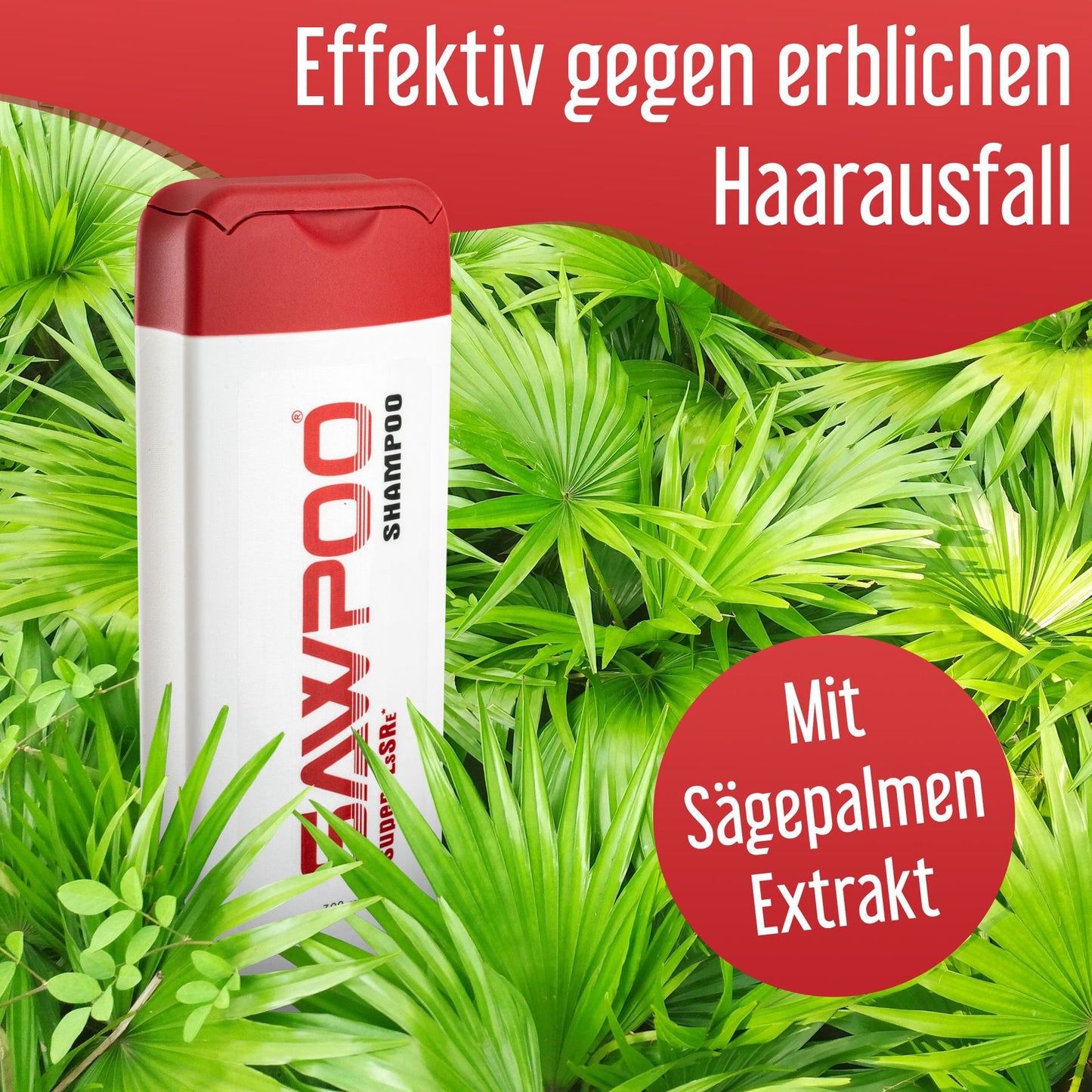 Sawpoo Champú de Nutrición y Grosor con Saw Palmetto y Biotina (300 ml)