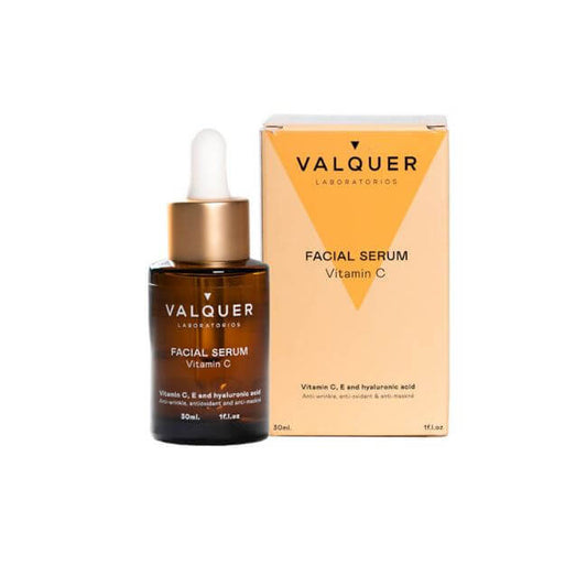 Sérum Facial Vitamina C & Ácido Hialurónico Valquer 30ml - Tratamiento Antimanchas Iluminador Antiarrugas