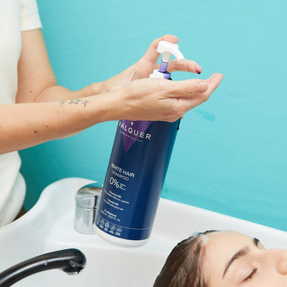 Champú Cabello Blanco y Gris 400ml - 0% Sin Sulfatos | Valquer® Canas