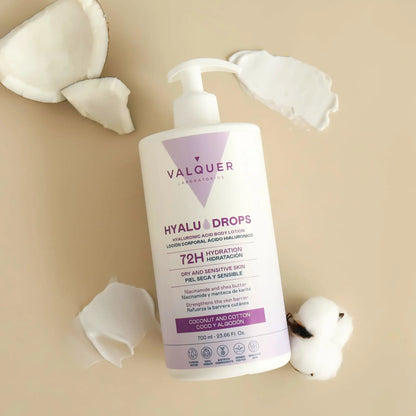Hyaludrops Loción Corporal Coco y Algodón – Hidratación 72H - 700 ml