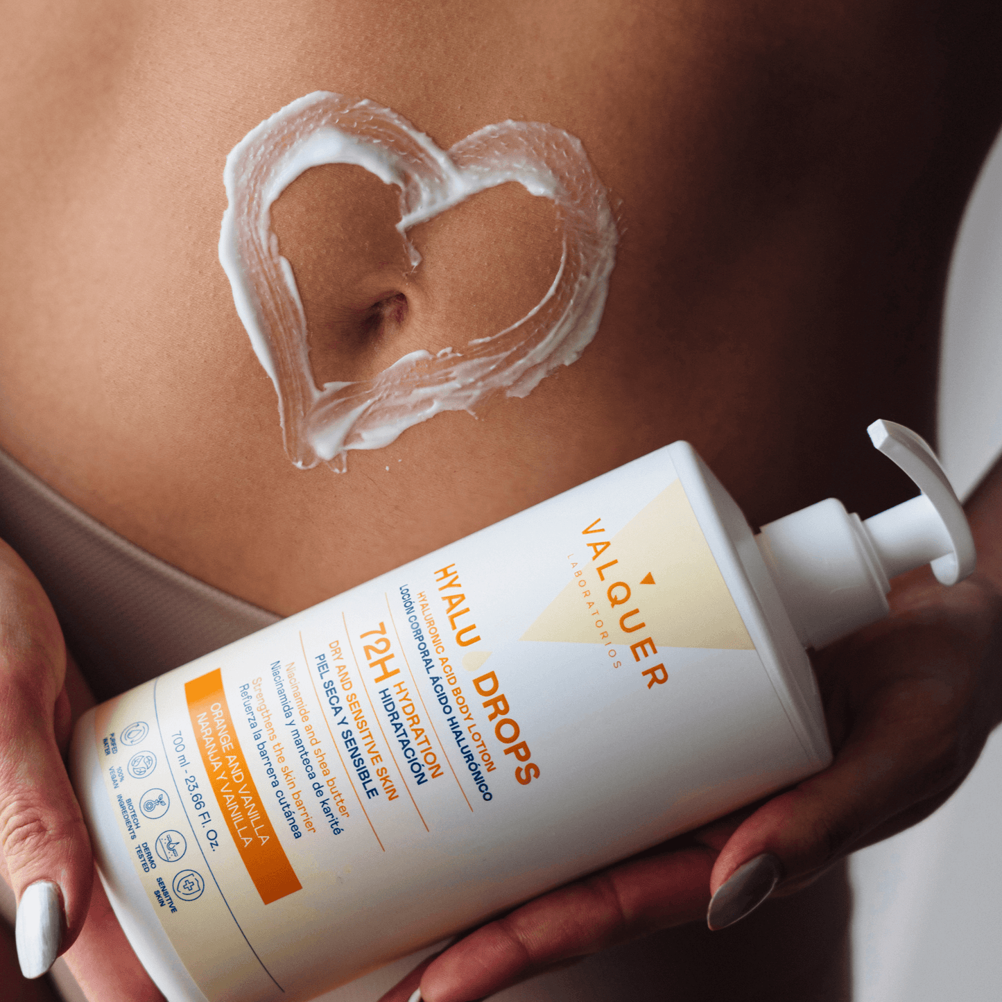 Hyaludrops Loción Corporal Naranja y Vainilla – Hidratación 72H - 700 ml